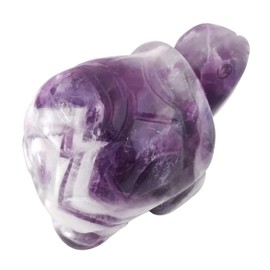 Loveliome Amethyst Turtle Crystal Statue, 2 Inches Natural Palm Healing Stone Carved Figurine Home Decor