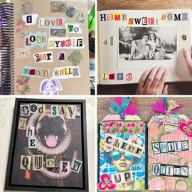 464 pegatinas de letras de revistas con números del alfabeto para suministros de álbumes de recortes, álbum de fotos, botella de agua, caja de regalo, manualidades, diario de basura, decoración de
