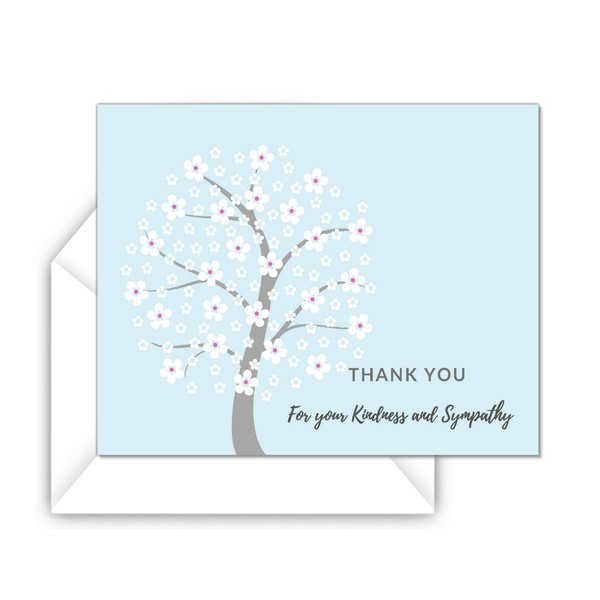 Elcer Celebration of life Funeral thank you cards with envelopes Sympathy acknowledgement memorial Thank you note cards (50 Count)