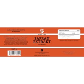 QIDOSHA® Premium Saffron Extract, 180 Capsules in Pharmacist Glass, 30mg per Capsule with 2% Saffron and 3.5% Crocin, Derived from the Stigmas of Moroccan Saffron Flowers