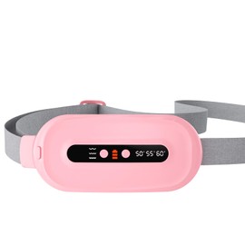 Portable Heating Pad, Cordless Heating Pad for Period Cramps with 3 Heat Levels and 3 Massage Modes, Electric Fast Heating Waist Back Belt for Women Girls and Her (Pink)