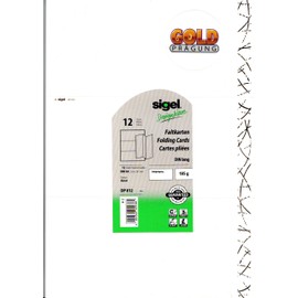 Sigel Design Folding Cards Karat- Ink, Laser, Copy Compatible DP812, 185 g, Folds to DL from A4, 12 Cards In Pack