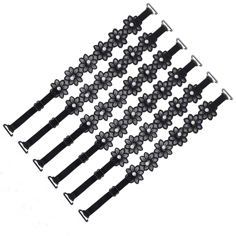 obmwang 3 Pairs Women's Bra Straps Lace Flower Elastic Adjustable