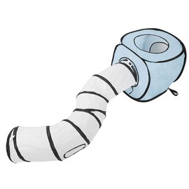 YOUTHINK Tienda de campaña en Forma de S, túnel de Gato, Juguete Plegable, escondite Plegable para Gatitos, Cachorros, Laberinto Interactivo, casa de Juguete(Azul)