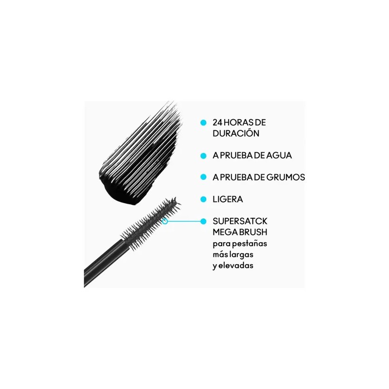 Máscara de Pestañas MAC MACStack Black Waterproof Larga Duración 12ml