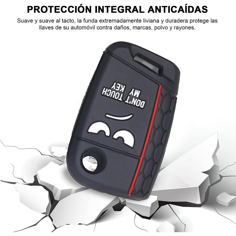 2 Pcs Funda Protectora para Llave de Auto, Negro, Silicona,