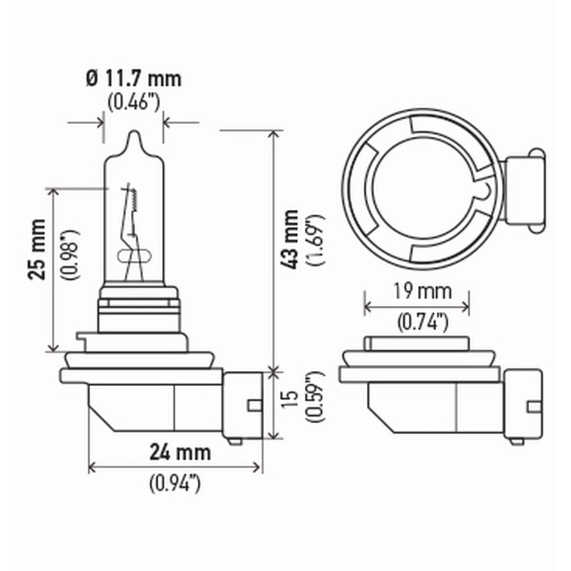Hella H9 2.0TB Bulb H9 12V 65W Pgj19-5 Hp2.0 (2)