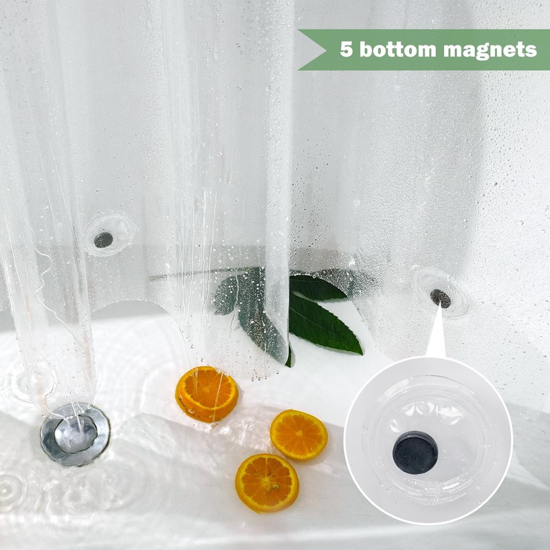 UFRIDAY 96 inches Shower Curtain Liner Long Clear, Waterproof PEVA,