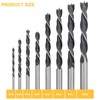 8PCS Brad Point Drill Bits Set, 3-10mm High-Speed Steel -