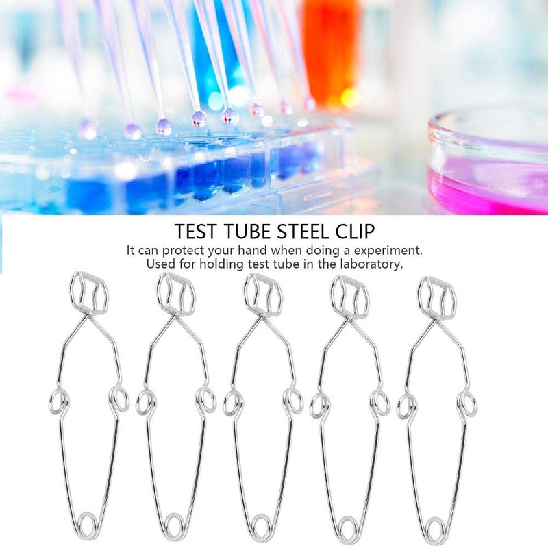 Pack of 5 Spring Steel Test Tube Clip Clamp Labs