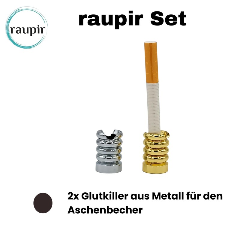raupir Set of 2 round embers for ashtray gold silver