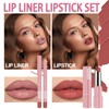 Matte Lipstick Lip Liner Set - Long-Lasting, Waterproof, Full-Coverage Lip