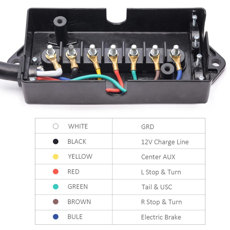 MICTUNING 7 Way Trailer Wire Cord Junction Box Weatherproof Block