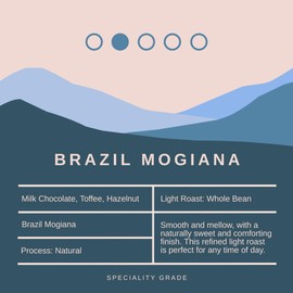 Zilva Speciality Coffee Beans - Brazil Mogiana Light Roast 200g - Suitable for All Coffee Machines - Roasted in the UK