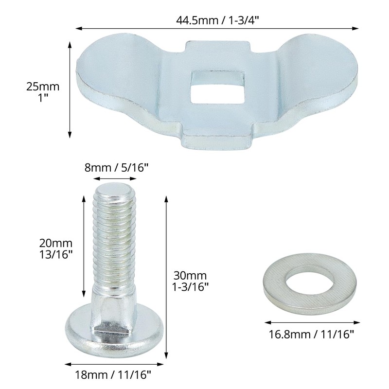 QWORK® Screw Fitting for Lashing Rail Airline Rail M8 x