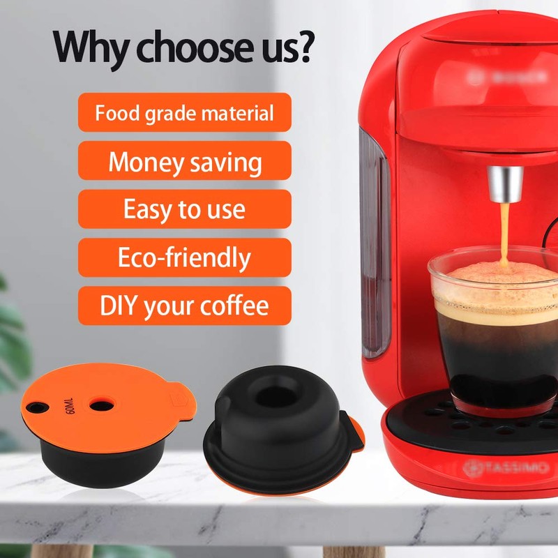 Refillable Coffee Capsules, Stainless Steel Coffee Pods Compatible with Tassimo
