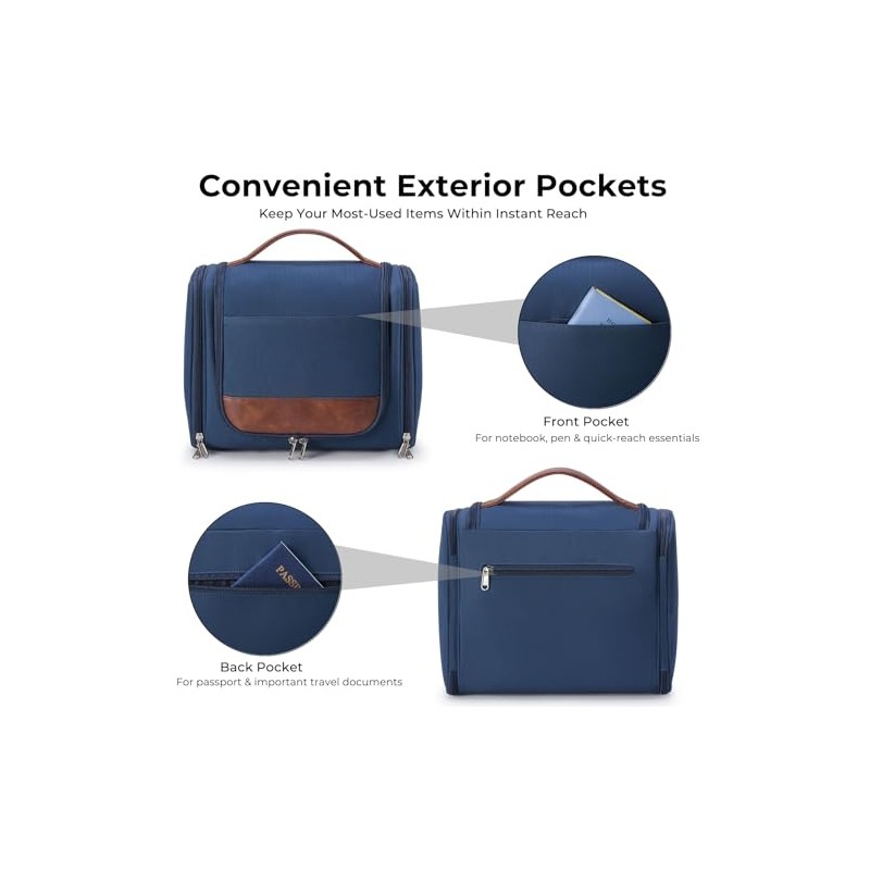Large Hanging Toiletry Bag for Men, Travel Bathroom Bag with
