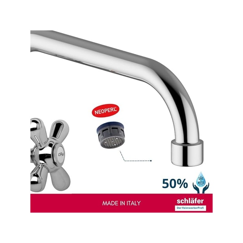 Schläfer 3460310 | Outlet Valve, Chrome-Plated Brass Body, Wall Mounting,