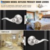Gobrico Keyless Brushed Nickel Door Handles Privacy Door Levers for