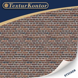 3 Sheets Self-Adhesive Decorative Film Wall Cladding for Model Making in Scale 1:87 Scale H0 (UK: 3.5 mm Scale) (Smoky Red Bricks)