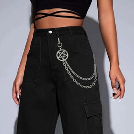 Liutufy Punk Trouser Chain - Stylish and Functional Jeans Wallet Chain for Men and Women (Silver 2499)