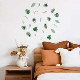 funlife Wall Tattoo Plants Tropical Leaves Wall Sticker Plants Green Wall Sticker Living Room Bedroom Sofa Background Wall Decoration
