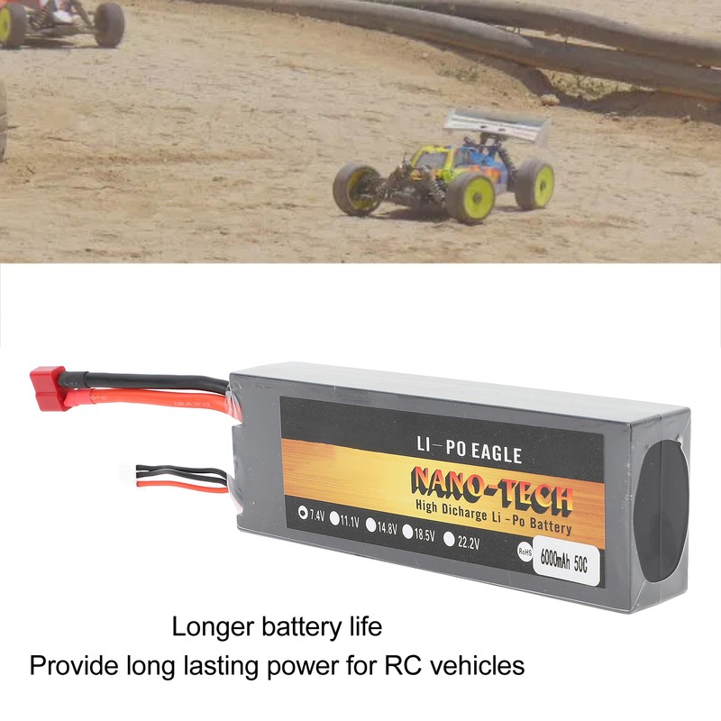 7.4V 50C 6000mAh Lipo Battery High Capacity Lightweight Powerful 2S