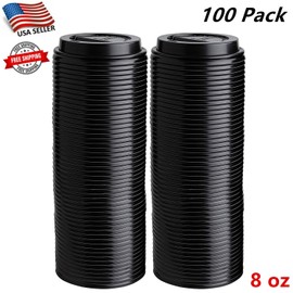 Tsyware 100 Pack Lids for 8oz Paper Hot Cups - Coffee Cup for Cold or Hot Drinks, Tea