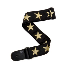 D'Addario 20T05 Woven Guitar Strap - Gold Star, 5cm