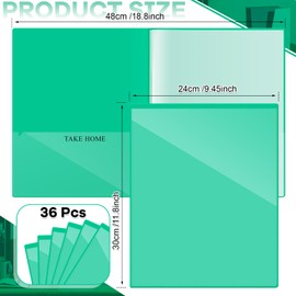 Henoyso 36 Pcs School and Home 2 Pocket Folders with 4 Clear Inner Pockets Plastic Heavy Duty Homework Folders Parent Teacher Communication for Student Home Office Classroom,11 x 9 Inch (Green)