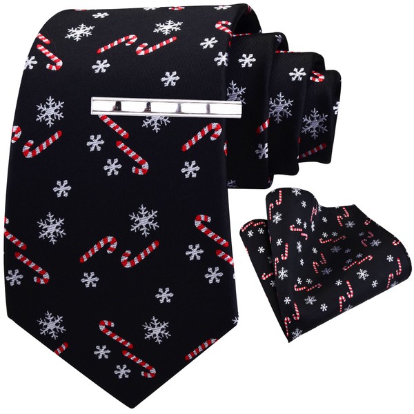 Gusleson Christmas Tie Festival Necktie Pocket Square and Tie Clip