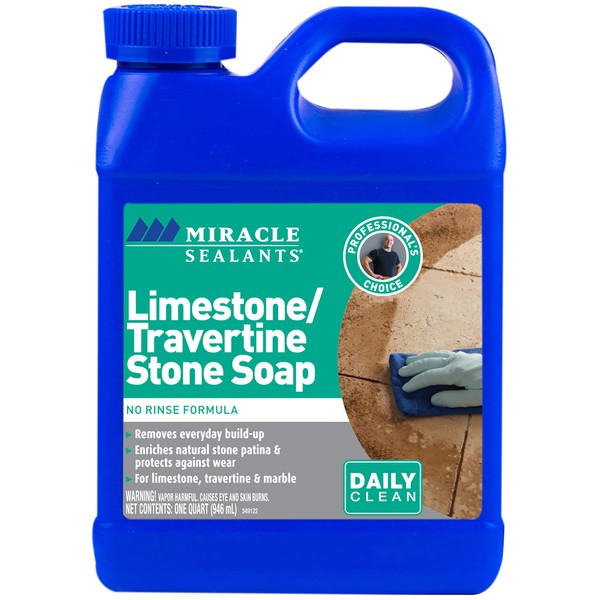 Miracle Sealants LTSS6QT Limestone & Travertine Stone Soap Cleaners, Quart,