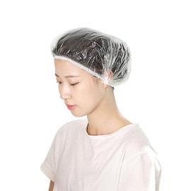 DreaModes Shower Cap, Hair Cap, Disposable, Transparent, Waterproof, Single Use, 100 Pieces, One Size Fits Most, For Hair Coloring, For Hair Dying, Bath, Spa, Cooking, Work, Guest, Unisex (Clear)