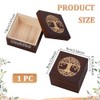 UNICRAFTALE 1Pc Tree Of Life Wooden Keepsake Box 9x9x6.1cm