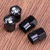 VICASKY Universal Fitment Valve Caps Skull Pattern 4pcs Black Car
