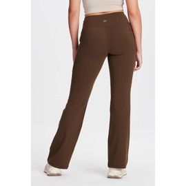 Yogipace,Side Pockets,Petite Women's Bootcut Yoga Pants Flare Lounge Workout Pants,29",Brown,Size S