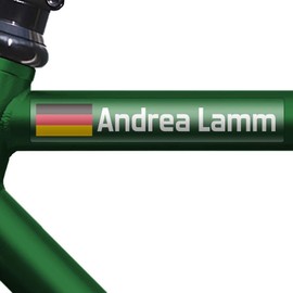 9 Bicycle Name Stickers and Flag, Custom Stickers with Flag, for Bicycles, Motorcycles, Cars and Other Objects