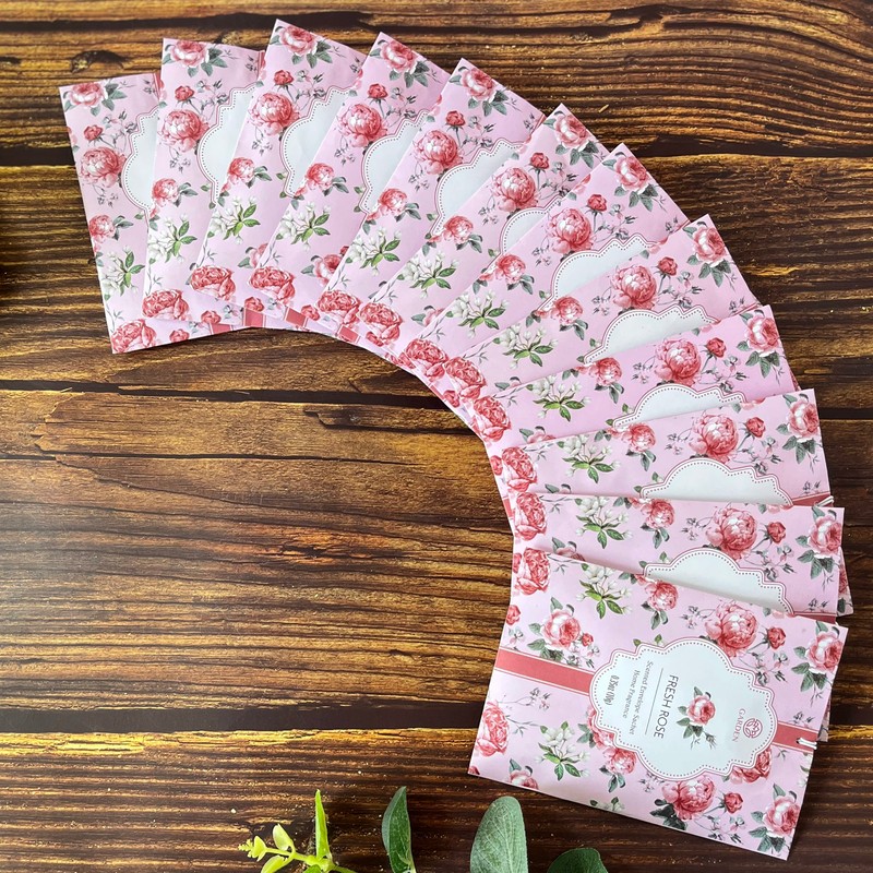 Fresh Rose Scented Sachets - 12 Pack, Long-Lasting Home Fragrance