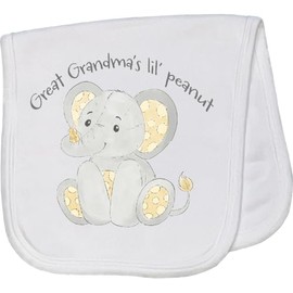 inktastic Great Grandma's Lil' Peanut Polka Dot Elephant Baby Burp Cloth White 43b5a