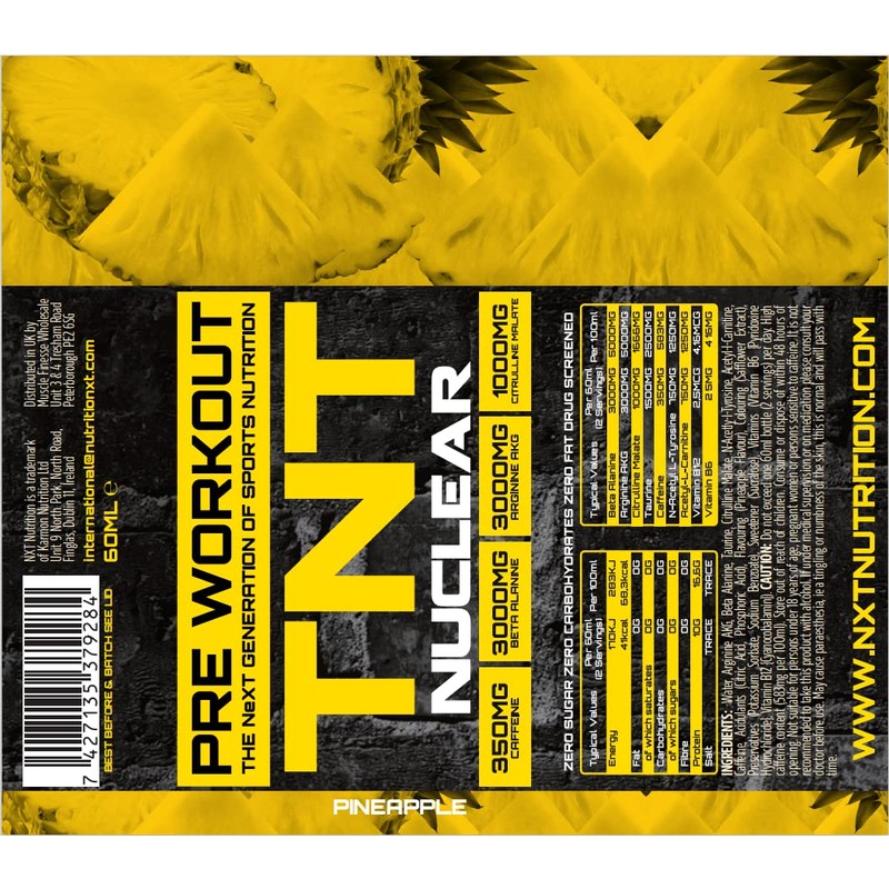 NXT Nutrition TNT Nuclear Shots - Pre Workout Drink 12