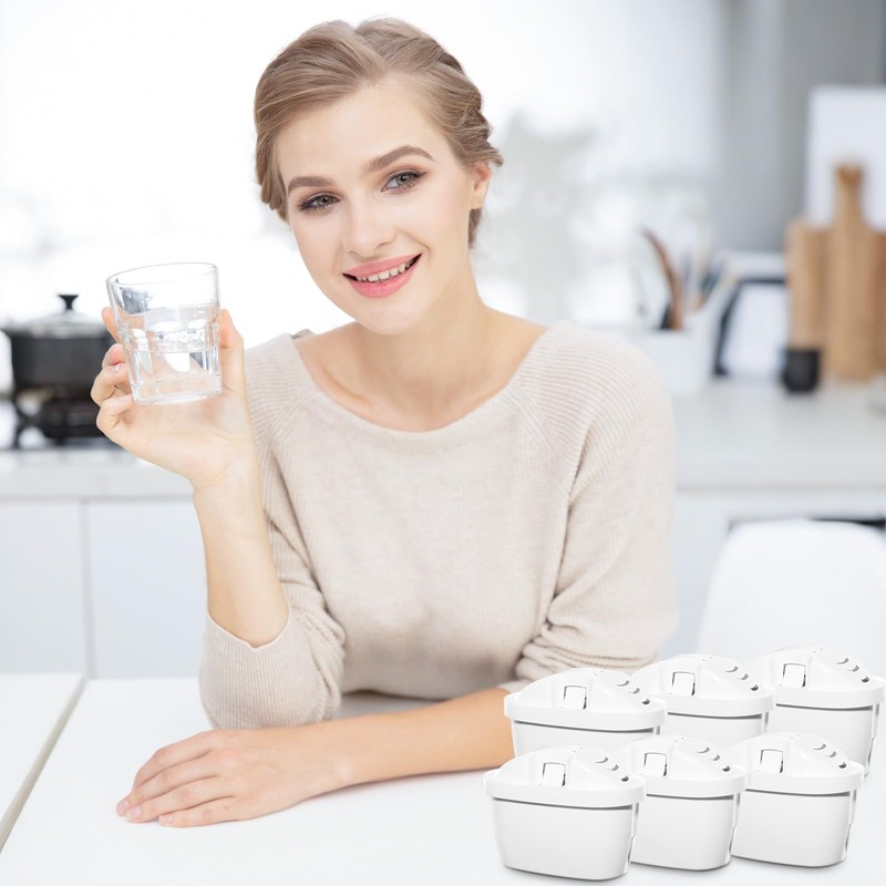 Mutital Water Filter Cartridges Pack of 6 Replacement for Brita