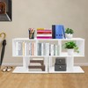 YUYFCC 2Pcs Geometric Bookshelf 2-Tier PVC S-Shaped Bookcase Freestanding Books