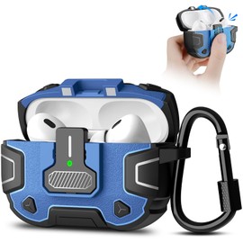 Nillkin for AirPods Pro 2 Case with Magnetic Security Lock, AirPods Pro 2nd Generation 2022 Case for Men Women with Metal Keychain, Armor Tough Shockproof Protective Case for AirPod Pro 2 Blue