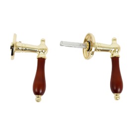 HOME IT® Brass Door Handle with Dark Handle - Rosettes, Key Plate and Screws Included - Elegant and Solid Danish Design for Interior Doors (30-45mm)