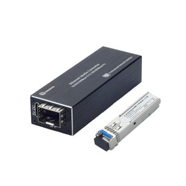ENIANHUA Gigabit Single Mode LC Fiber Media Converter with A SFP LC Module, 1.25G Fiber Optic to Ethernet Converter, 1000 Base-LX/LH, LC, Dual Fiber 1310nm, up to 20km on Standard SMF, 0°C~+70°C