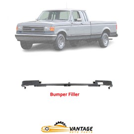 Vantage Auto Parts - Front Bumper Filler Deflector Stone Compatible with Ford F-Series 1987-1991 | DIRECT REPLACEMENT | Primed | Steel | E7TZ17779A | FO1092107