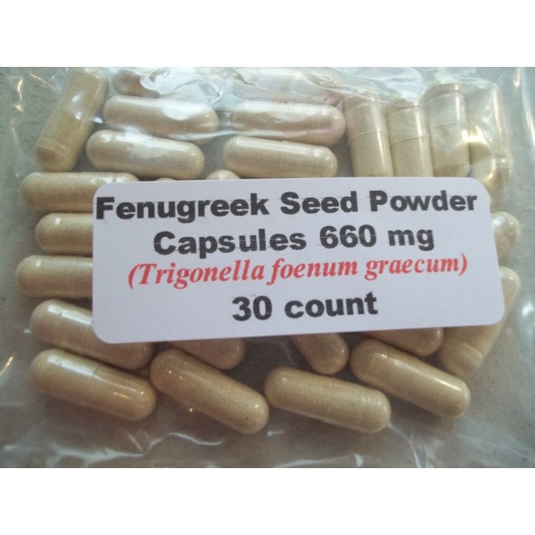 Fenugreek Seed Powder Capsules (Trigonella foenum-graecum) 660mg  30 count
