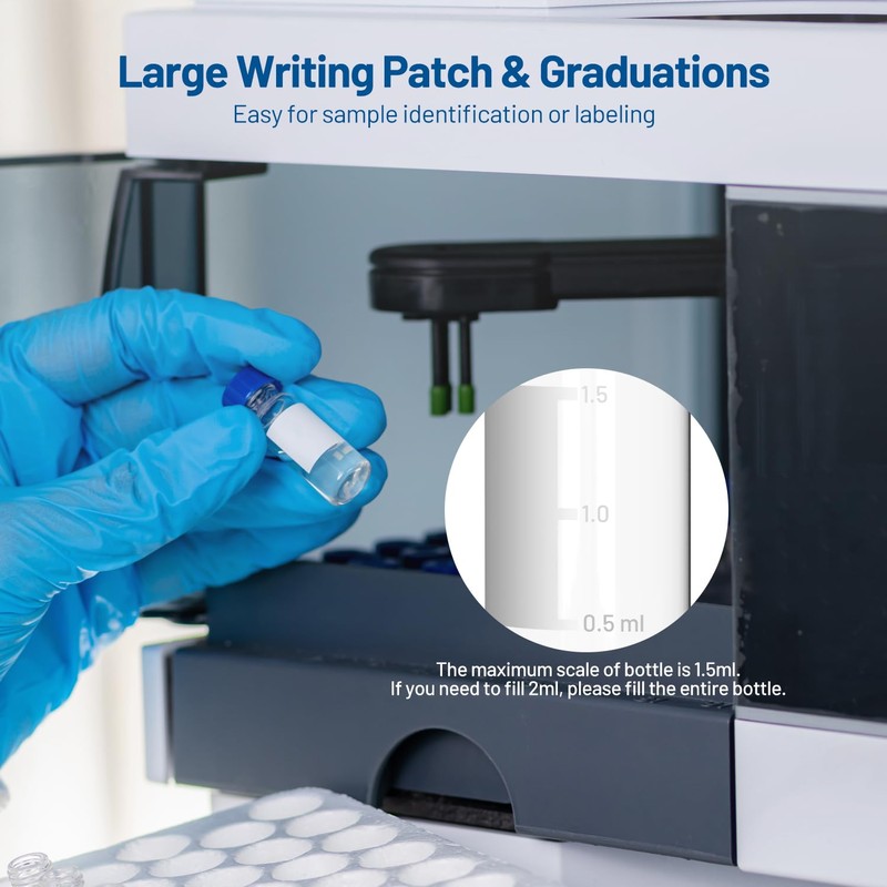 2mL Clear Autosampler Vials, HPLC & GC Sample Vials with