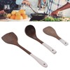 3 Piece Set Wood Utensils Set Wenge Long Handle Spatula
