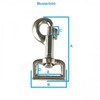 Snap Hook with Swivel 90 mm/A4 Stainless Steel Swivel Snap
